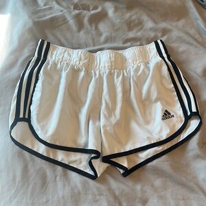 White Adidas athletic shorts
